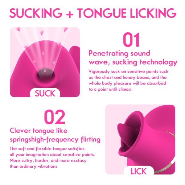 Vibrador Duplo Com 10 Funçaõ de Sucção e Língua Estimuladora - Image 8