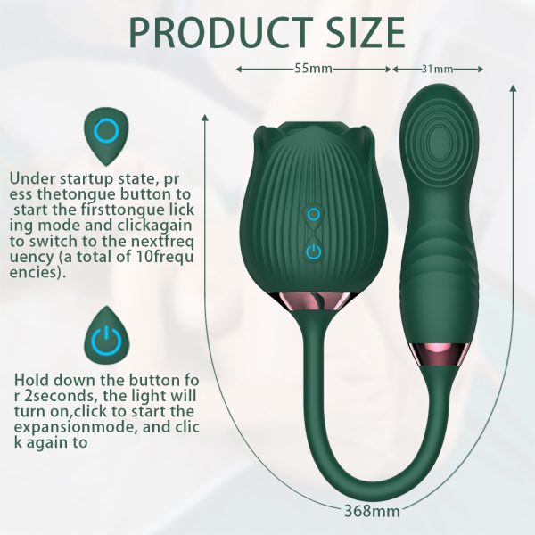 Vibrador Flor Ponta Dupla Funções Com Sugador e Aquecimento - Image 8
