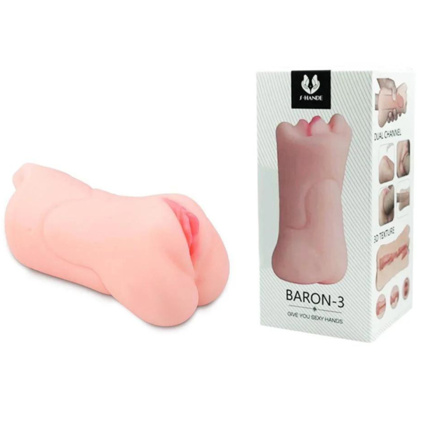 Masturbador em Cyberskin Masculino Formato de Vagina e Boca