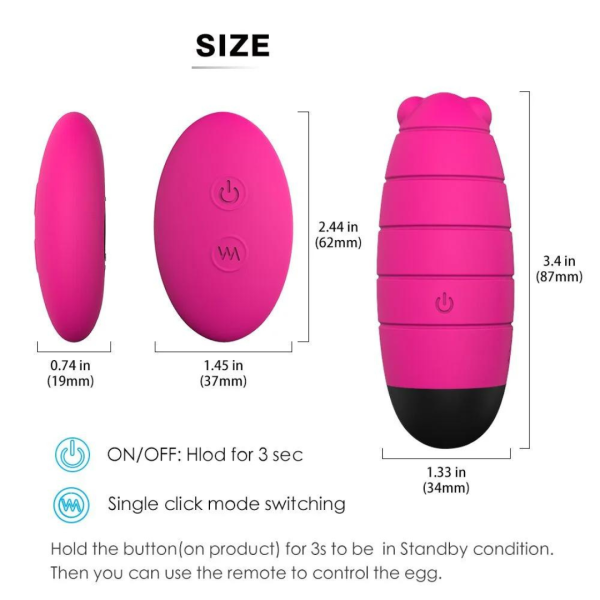 Vibrador com Controle Remoto  Recarregável - Baby Bee - RCT - Image 2