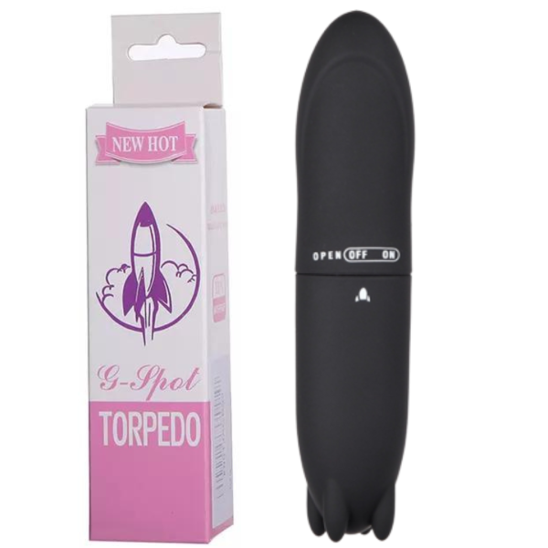 Mini Vibrador G-Spot Torpedo Preto Aveludado Multivelocidade - Image 3