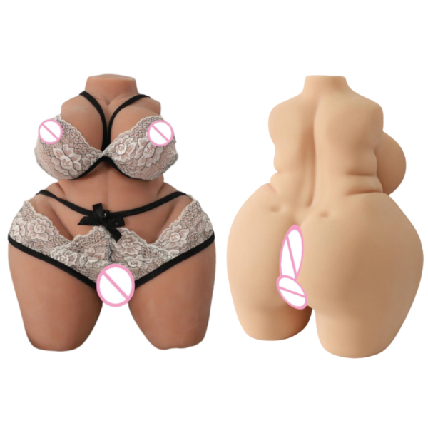 Masturbador Meio Corpo Plus Size Feminino Com Vagina e Anus
