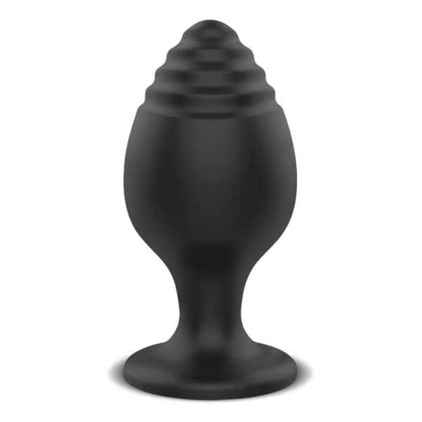 Mini Plug Anal em Silicone Preto Macio Com Ponta Ondulada 6x3 Cm - Image 3