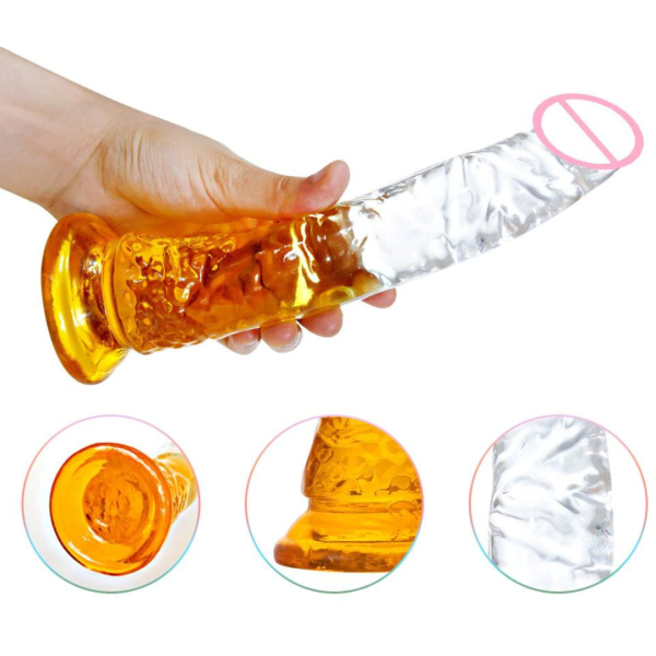 Prótese Realística com Ventosa e Degrade na Cor Amarela 20cm - Image 6