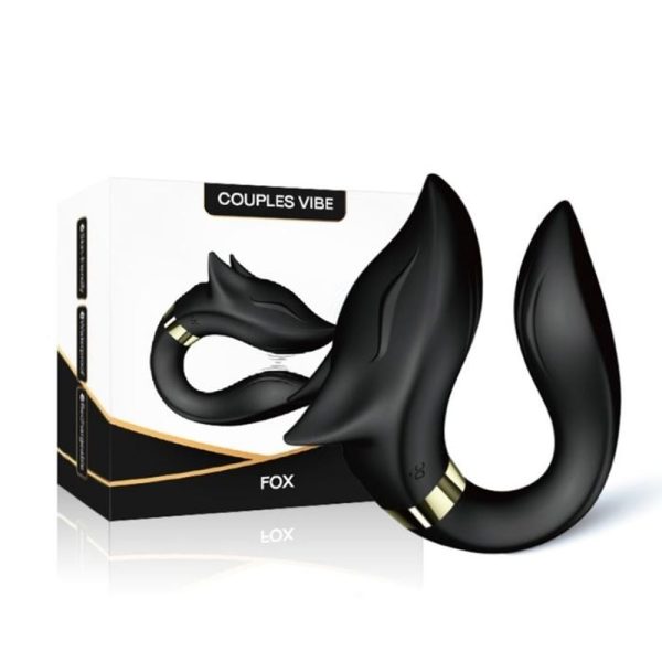 Vibrador De Casal Fox Preto Recarregável com 09 Velocidades - Image 9