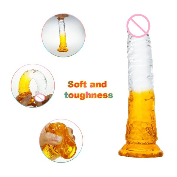 Prótese Realística com Ventosa e Degrade na Cor Amarela 20cm - Image 7