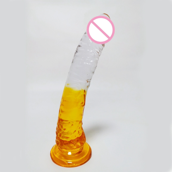 Prótese Realística com Ventosa e Degrade na Cor Amarela 20cm - Image 4