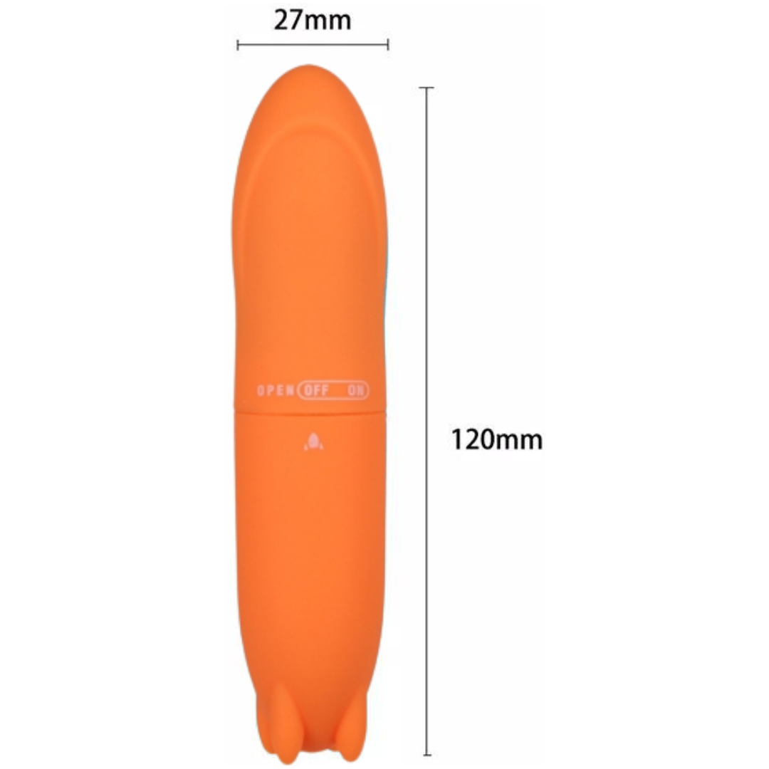 Mini Vibrador Torpedo Laranja Aveludado Multivelocidade - Imagem 3