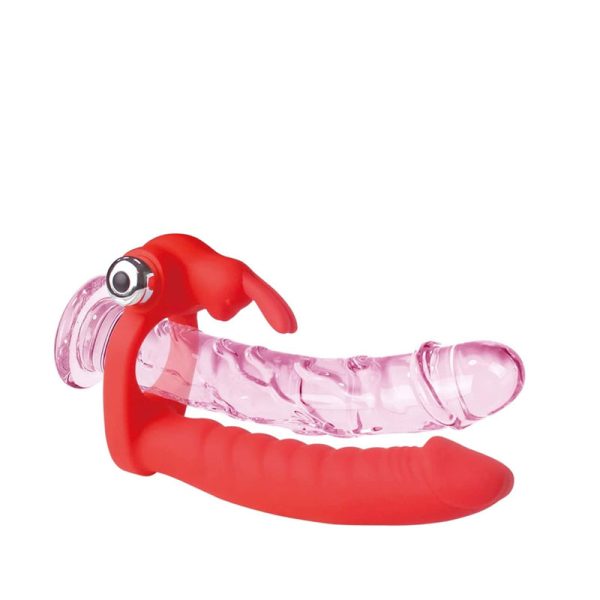 Anel Companheiro com Estimulador Clitoriano Vermelho TRINITY FUN – EVIL TEASER - Image 4