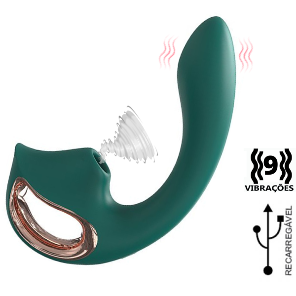 Vibrador de Ponto G e Clitóris com Pulsações VERDE - Selene