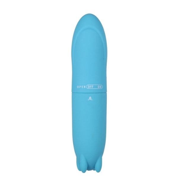 Mini Vibrador G-Spot Torpedo Azul Aveludado Multivelocidade - Image 2