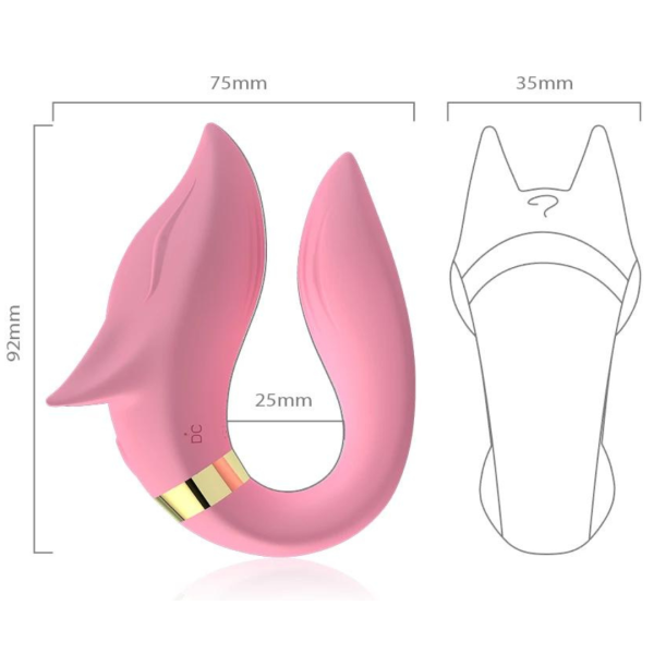Vibrador De Casal Fox Cor Rosa USB Controle de 09 Vibração - Image 5