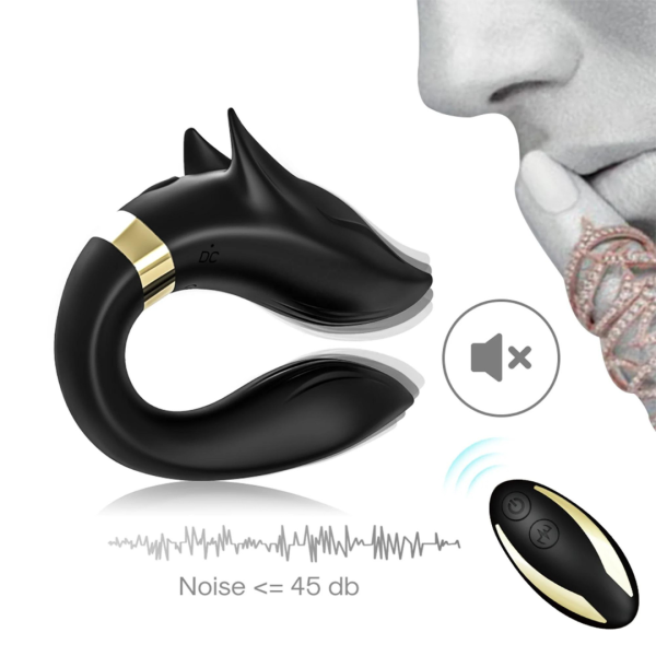 Vibrador De Casal Fox Preto Recarregável com 09 Velocidades - Image 8