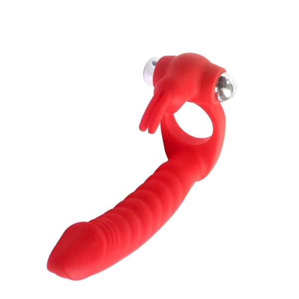 Anel Companheiro com Estimulador Clitoriano Vermelho TRINITY FUN – EVIL TEASER - Image 2