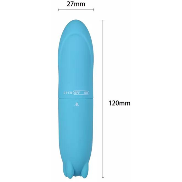 Mini Vibrador G-Spot Torpedo Azul Aveludado Multivelocidade - Image 3