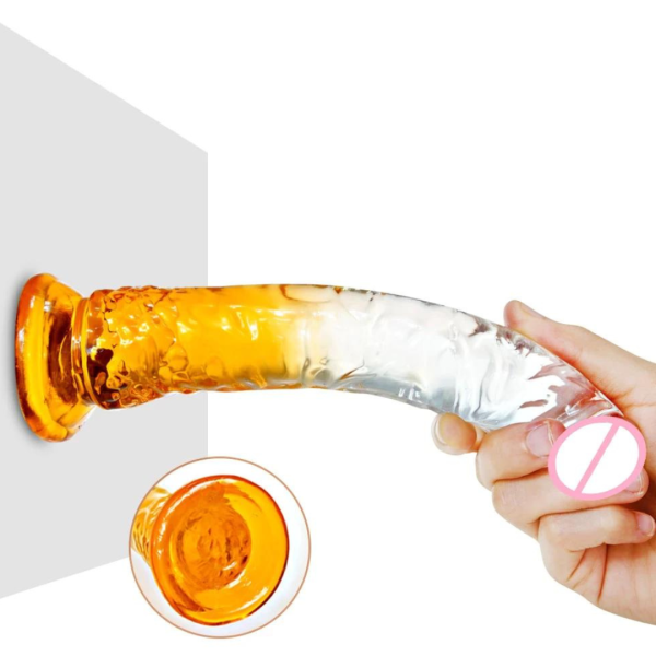 Prótese Realística com Ventosa e Degrade na Cor Amarela 20cm - Image 2