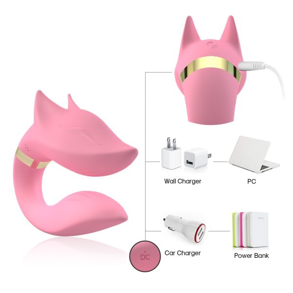 Vibrador De Casal Fox Cor Rosa USB Controle de 09 Vibração - Image 4