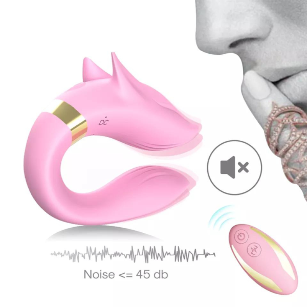 Vibrador De Casal Fox Cor Rosa USB Controle de 09 Vibração - Image 7