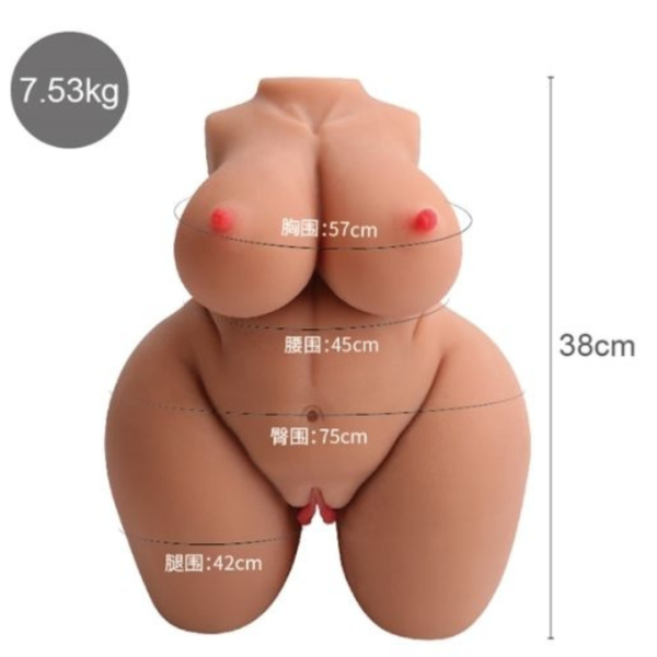 Masturbador Meio Corpo Plus Size Feminino Com Vagina e Anus - Image 2