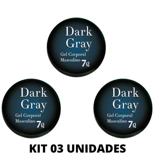 Kit 03 Unidades Gel Dark Gray Excitante Masculino 7g Garji - Image 2