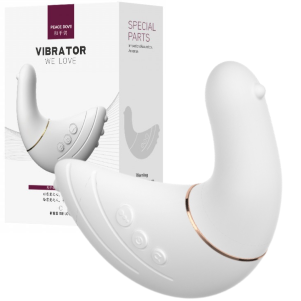Vibrador Ponta Dupla Recarregável PEACE DOVE 10 Velocidades