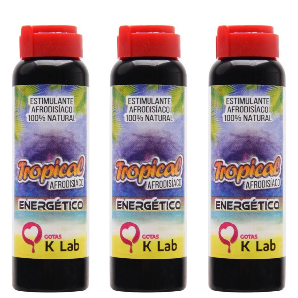 Kit 03 Estimulante Afrodisíaco Gotas Energético Tropical 10 Ml