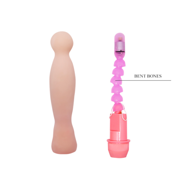 Prótese Com Vibrador e Vertebra Forma Arredondada Flexi Vibe - Image 4