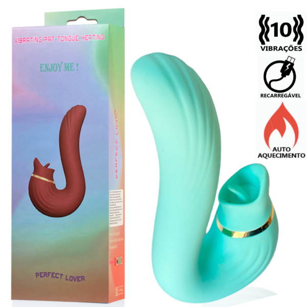 Vibrador Massageador Verde Clitóris e Ponto G 10 Velocidades Com Aquecimento