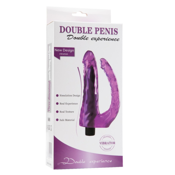 Vibrador Pênis Duplo Multivelocidade na Cor Preto - 22x4CM - Image 2