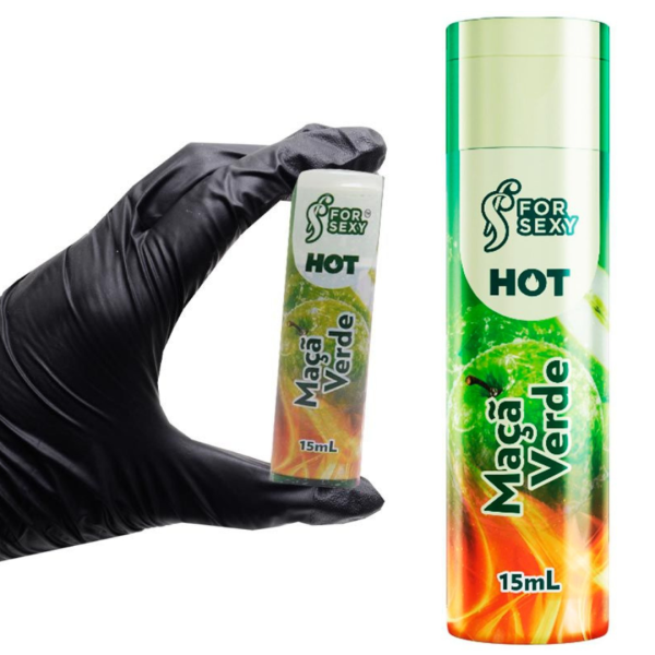 Gel Hot Comestível de Maça Verde Saboroso 15Ml ForSexy