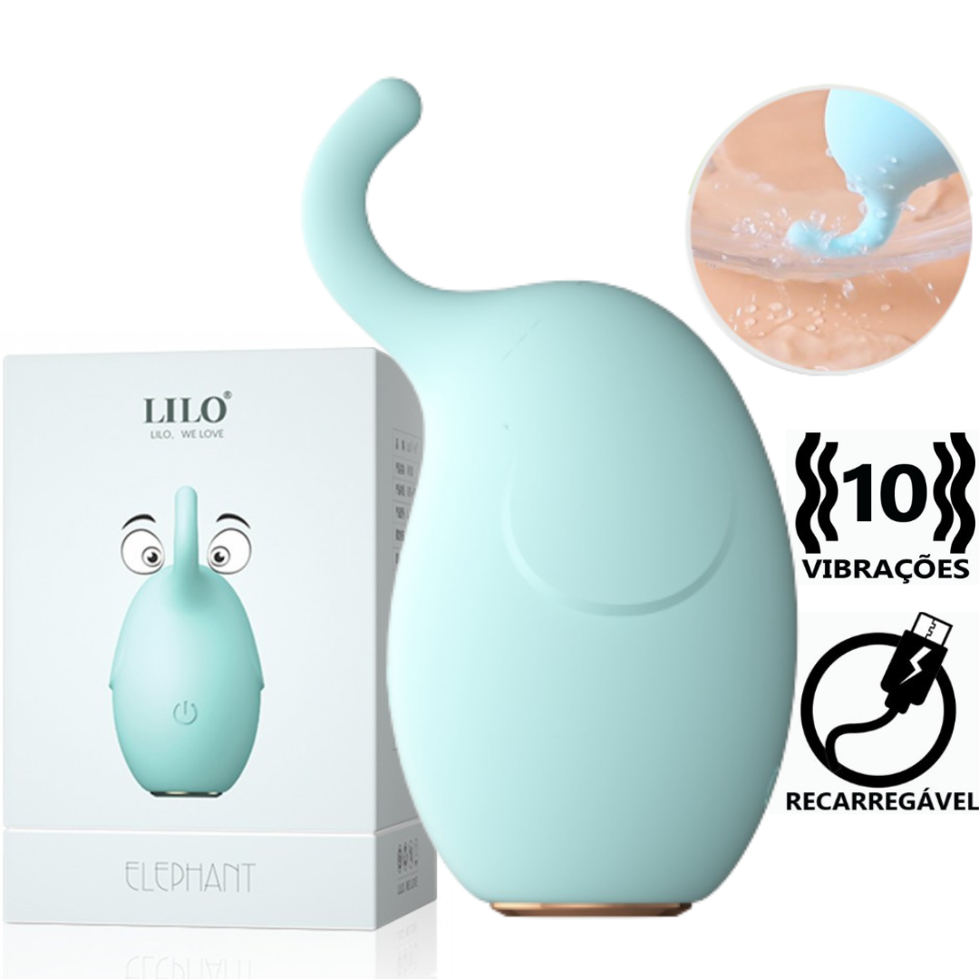 Vibrador Aveludado C/ Tromba Estimuladora de Clitóris e Seio