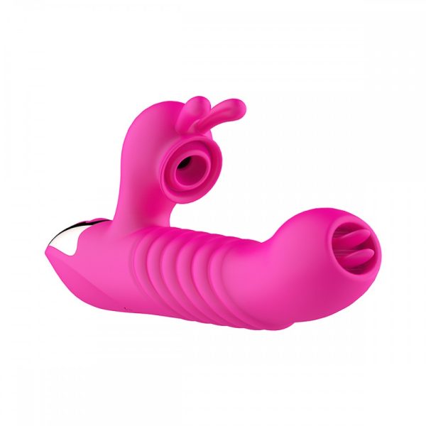 Vibrador Com Vai e Vem e Língua + Estimulador com Sucção USB - Image 6