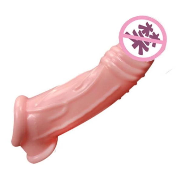 Capa Peniana Realista Silicone Macio Para Escroto 14x3,5 Cm - Image 2