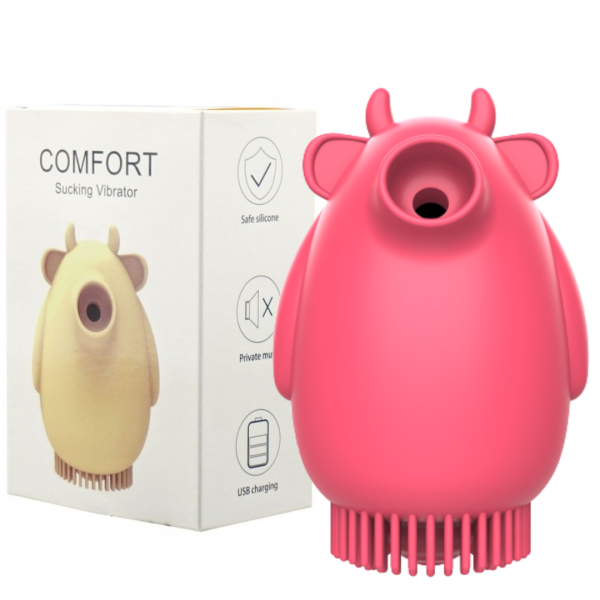 Vibrador Com Cerdas e Sugador Para Estimular Clitóris e Seio