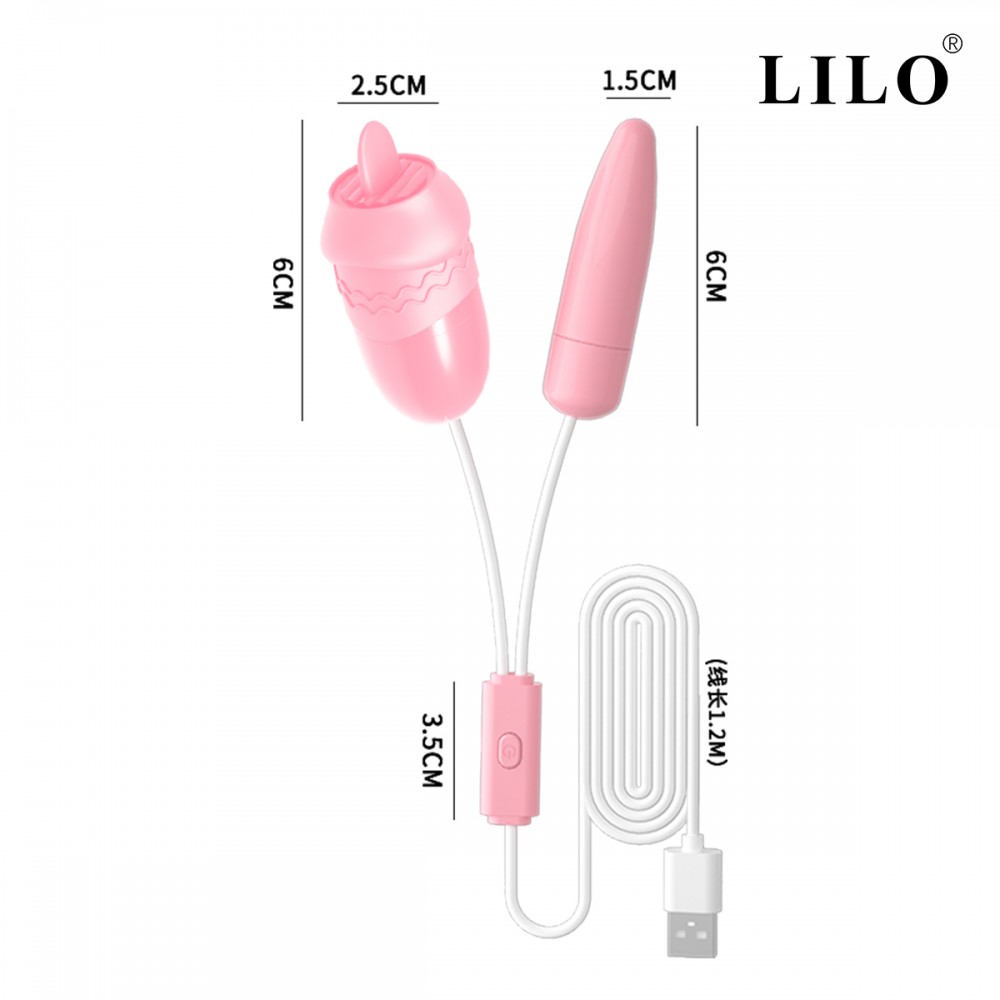 Vibrador Ponta Dupla Com Capsula e Língua Estimuladora - USB - Imagem 4