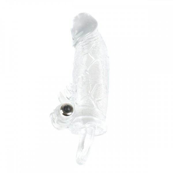 Capa Peniana Transparente C/ Vibrador e Anel de Escroto 19CM - Image 5