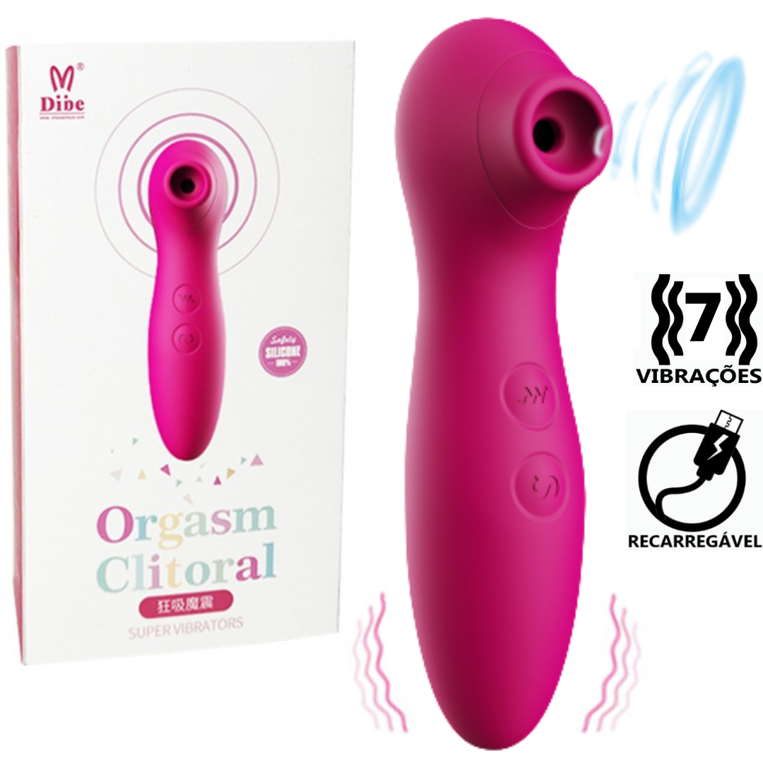 Vibrador Estimulador Clitoriano Com Sucção Recarregável DIBE