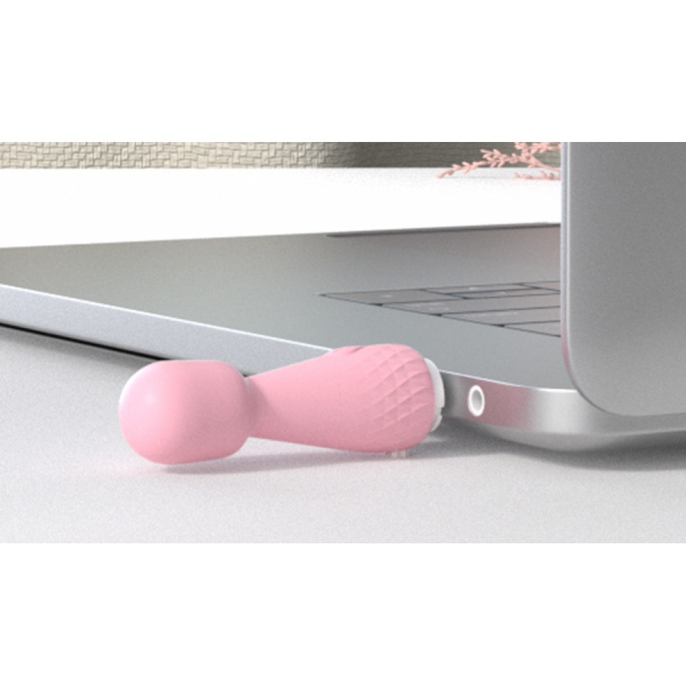 Mini Massageador Corporal Aveludado Rosa Recarregável 10CM - Imagem 5