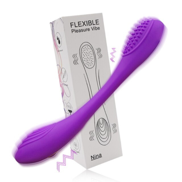 Vibrador Com Ponta Dupla Estimuladora com 10 Velocidades USB