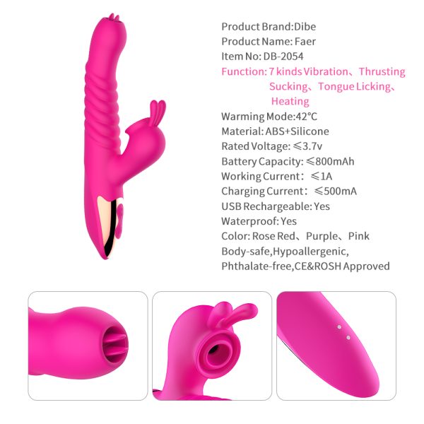 Vibrador Com Vai e Vem e Língua + Estimulador com Sucção USB - Image 4