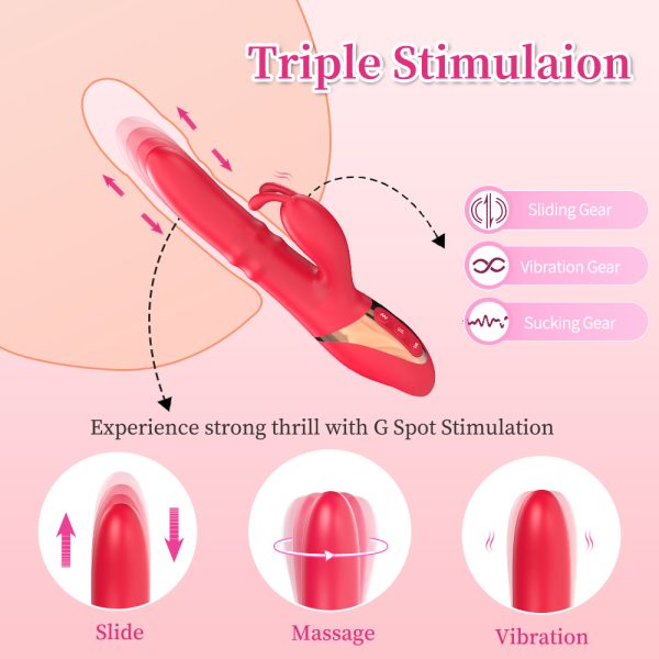 Vibrador de Ponto G Vai e Vem + Estimulador de Clitóris USB - Image 2