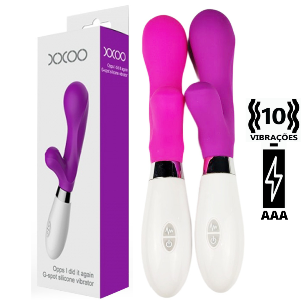 Vibrador G-Spot Com Estimulador Clitoriano com 10 Velocidades