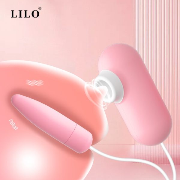 Vibrador Ponta Dupla com Capsula e Sugador 12 Velocidade USB - Image 2