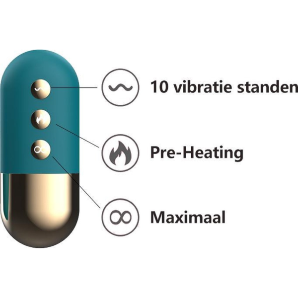 Vibrador Bullet Verde C/ Aquecimento + Controle Recarregável - Image 4