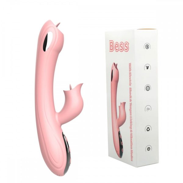 Vibrador Ponto G e Clitoriano com Línguas Estimuladoras, USB