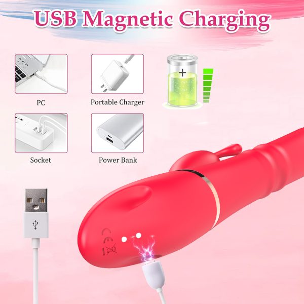Vibrador de Ponto G Vai e Vem + Estimulador de Clitóris USB - Image 8