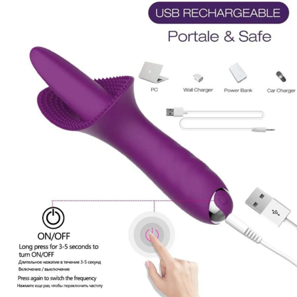 Vibrador Estimulador de Clitóris Com Cerdas Massageadoras 10 Vibrações - Image 6