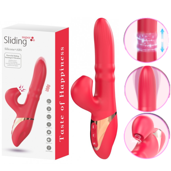 Vibrador Ponto G e Estimulador de Clitóris C/ Sucção Sliding