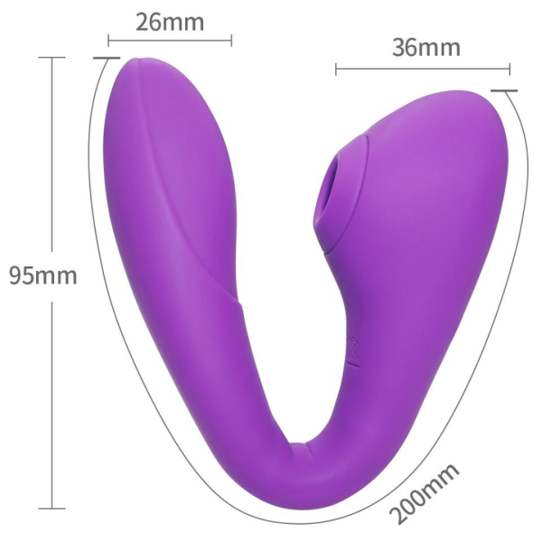 Vibrador Flexível Com Sugador de Clitóris 10 Velocidades USB - Image 3