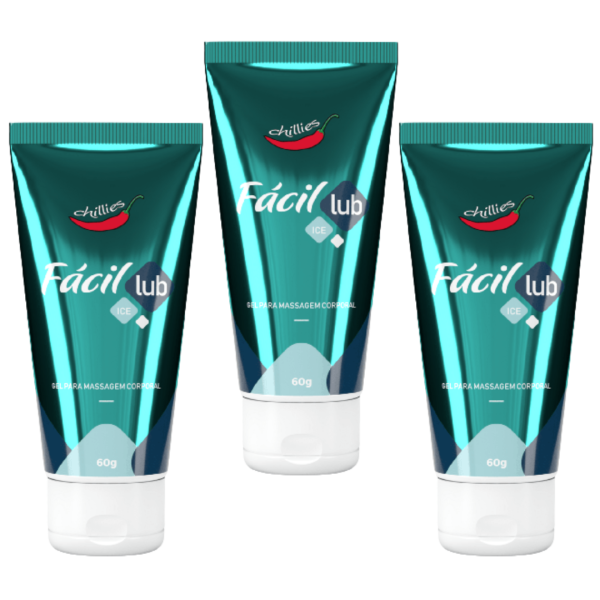 KIT 03 Lubrificante Gel de Massagem Corporal - Fácil Ice Lub